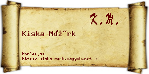 Kiska Márk névjegykártya