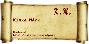 Kiska Márk névjegykártya